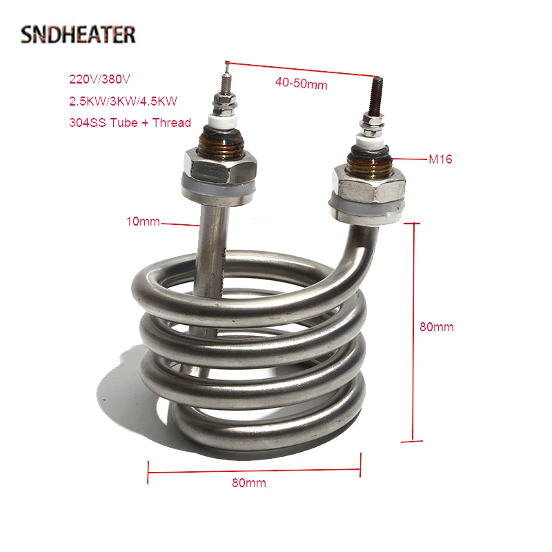 

SNDHEATER электрический спиральный дистиллятор для воды 220 В/380 В 2,5 кВт/3 кВт/4,5 кВт нагревательный аппарат из нержавеющей стали взрывозащищенный