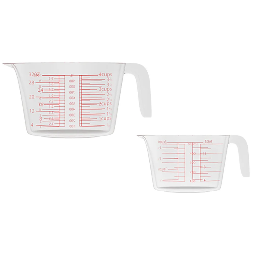 

2pcs Convenient Creative Practical Glass Measuring Cups Set Measuring Cup Set Measuring Cups Glass Measuring Cup for Home