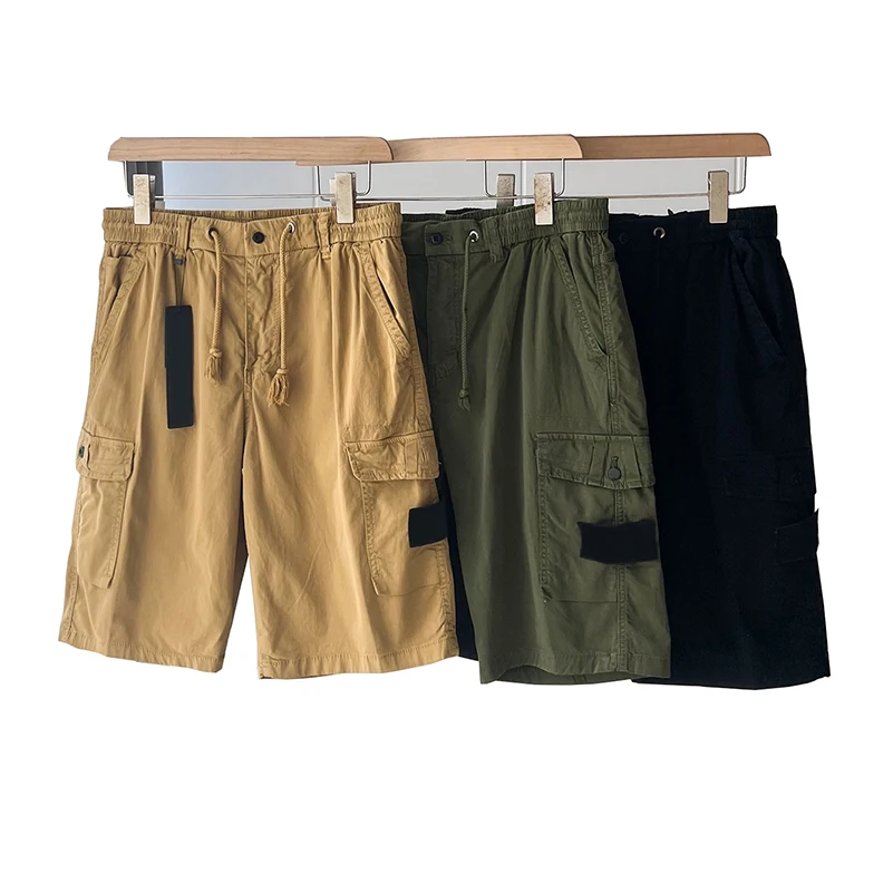 

Men's Cargo Shorts Casual Pocket Summer Streetwear Washed Vintage Loose High Street Knee Length Pants MA852