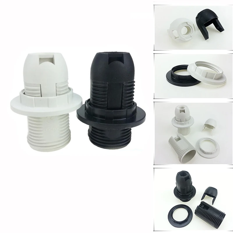 

10PCS White Black 2A Full Tooth Screw E14 Lamp Holder Energy Save Chandelier Led Bulb Head Socket Fitting Vintage Light Base