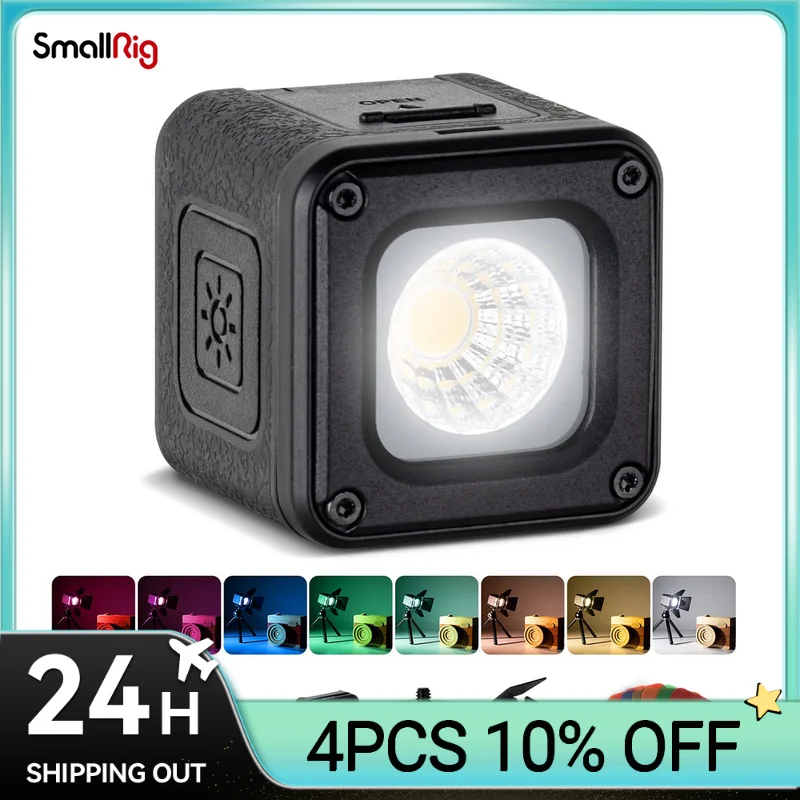 

LED Video Light, SmallRig Waterproof Portable Lighting Kit Mini Cube with 8 Color Filters for Smartphone, Action and DSLR Camera