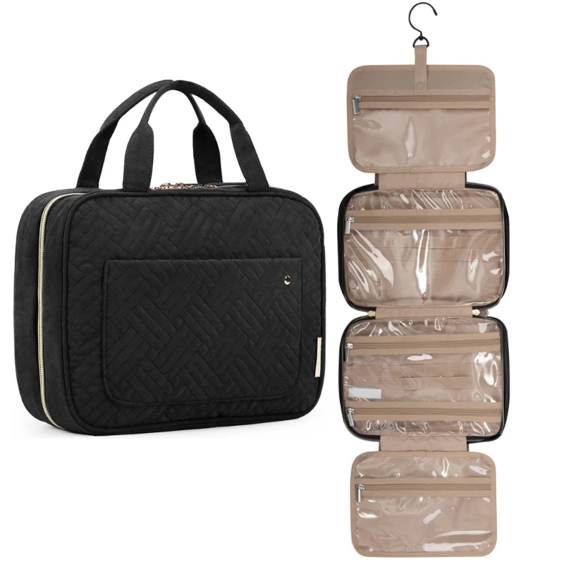 

Travel Toiletry Bag for Women Large Makeup Cosmetic Organizer with Hanging Hook Storage Organizers