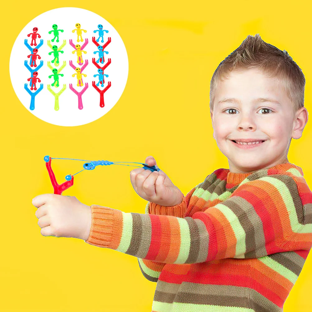 

12 Pcs Launch Toy Animals Flying Toyss Flying Elasticity Slingshots Finger Plastic Stretchy Child Kids