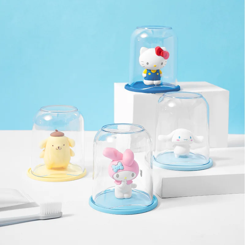 

Anime Sanrioed Kawaii Kittys Cinnamoroll My Melody Cute Cartoon Doll Inverted Drainage Mouthwash Toothbrush Cup Best Gift