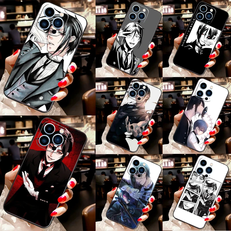 Себастьян Блэк Батлер Kuroshitsuji защитный чехол для iPhone 11 14 12 13 Pro Max Mini X XR XS 7 8 Plus SE 2020