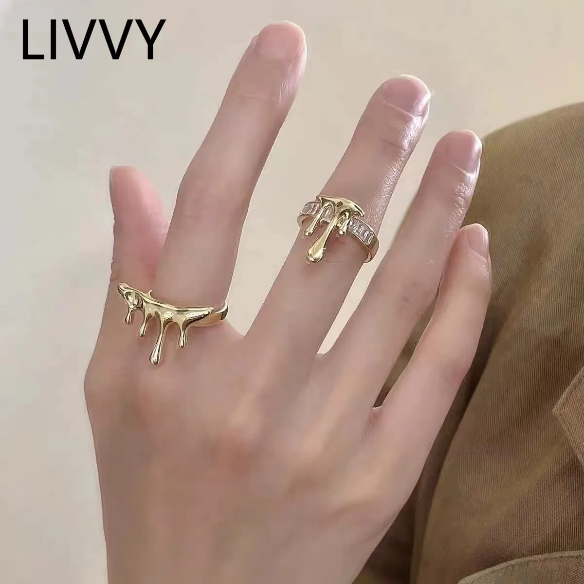 

LIVVY Silver Color New Fashion Creative Irregular Castle Geometric Rings For Women France Gold Plated Party Jewelry Gifts