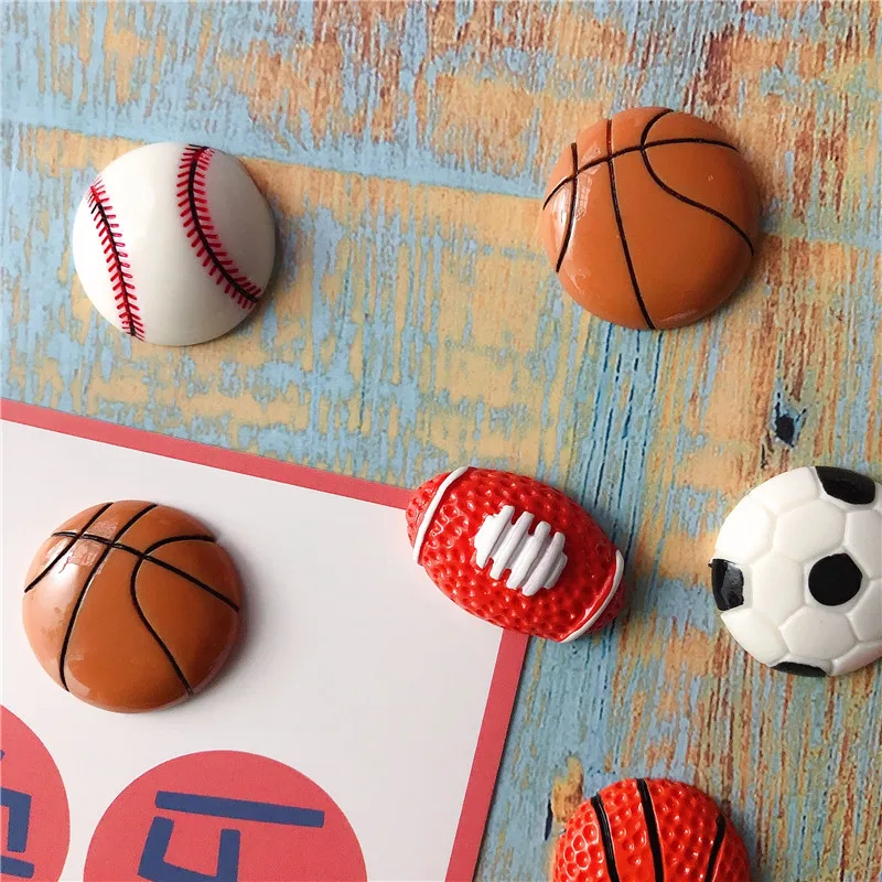 5 шт. мультяшный спортивный мяч Магнитная резиновая наклейка на холодильник