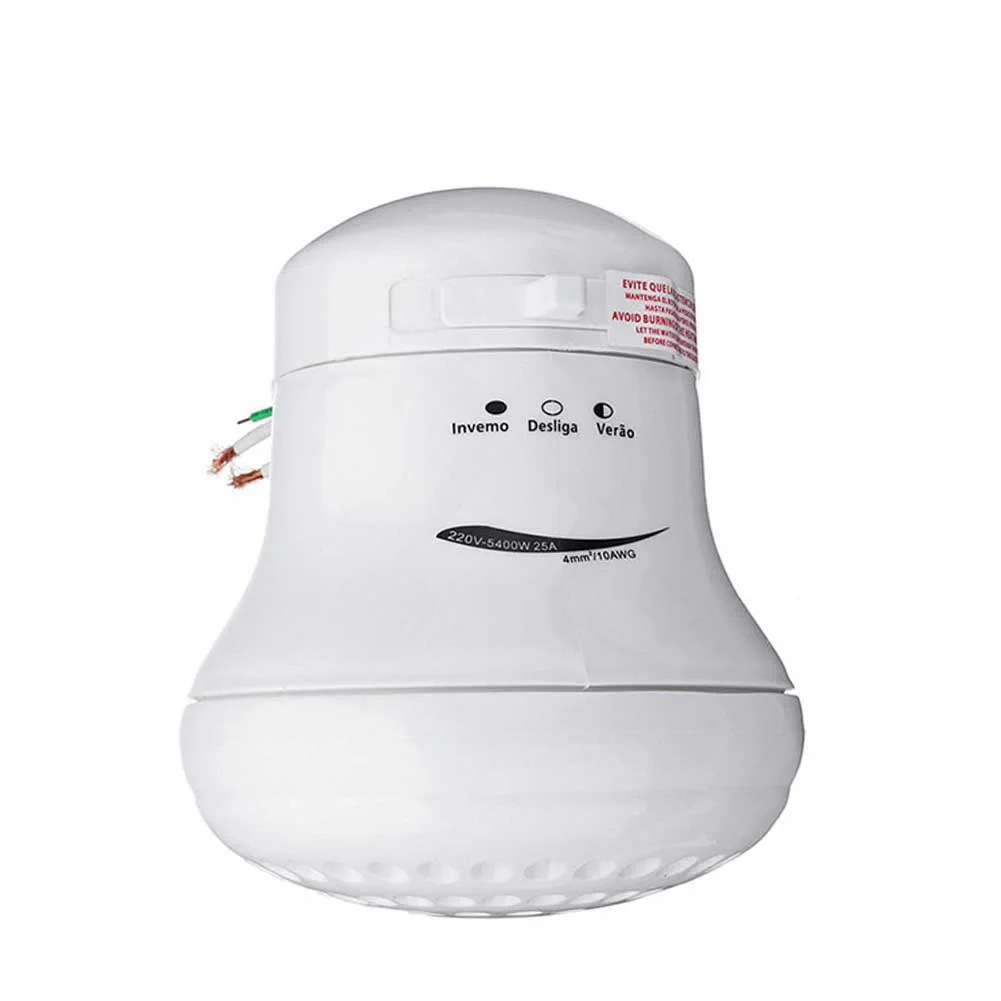 

Electric Shower Head Round Tankless Safe Bathroom With Hose Bracket Home Accessories Instant Hot High Power Water Saving