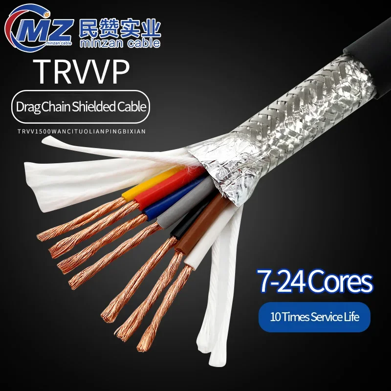 TRVVP 8 миллионов изгибов ПВХ изоляция луженая медь экранированный 5 6 10 ядер гибкий