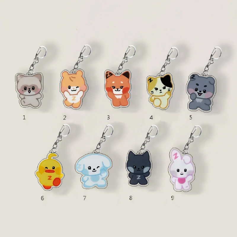 Kpop ZB1 милые животные мультфильм акриловый брелок ZEROSE веерные товары подарки Ricky Hao