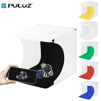 puluz mini studio photography portable folding light box ring led light soft light box shooting tent box kit 6 colors background