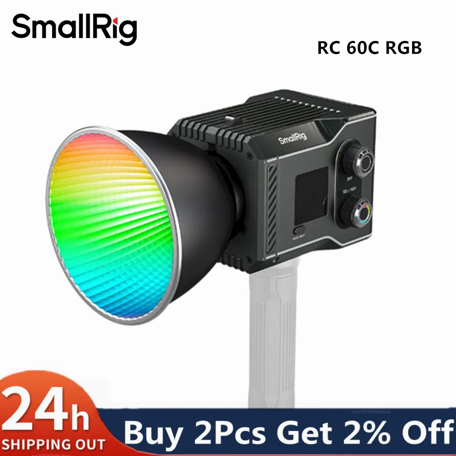 Светодиодный светильник SmallRig RC 60C RGB для видеосъемки 2500–1000 К фотосъемки прямая