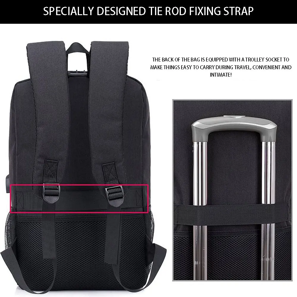 skateboard backpack bag anti theft password lock usb charging shoulder bag men women leisure travel computer bag longboard bag free global shipping