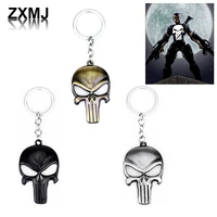 zxmj dc new skull keychain fashion trend keychains for men punisher car key backpack pendant popular movie key chains jewelry