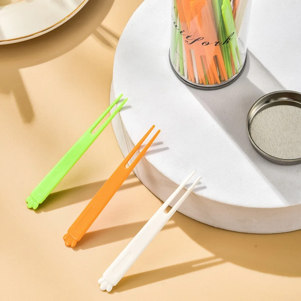 Пластиковая Вилка для моркови и фруктов с держателем 36 шт.