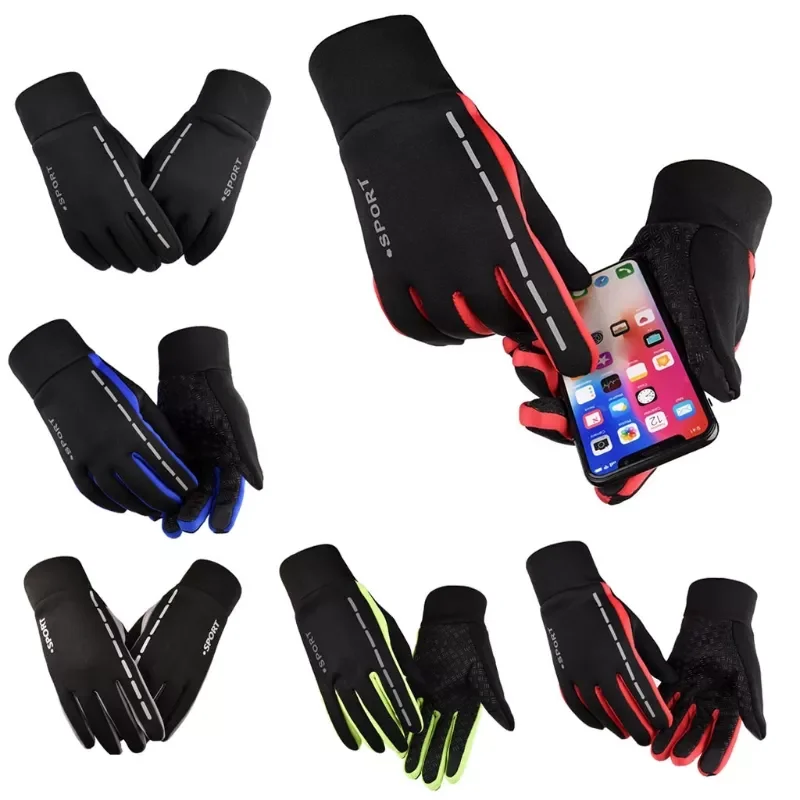 

1 Pair Winter Men Cycling Keep Warm Point Finger Windproof Winter Sport Touch Screen Glove Windproof Anti-freeze Thermal Mitten