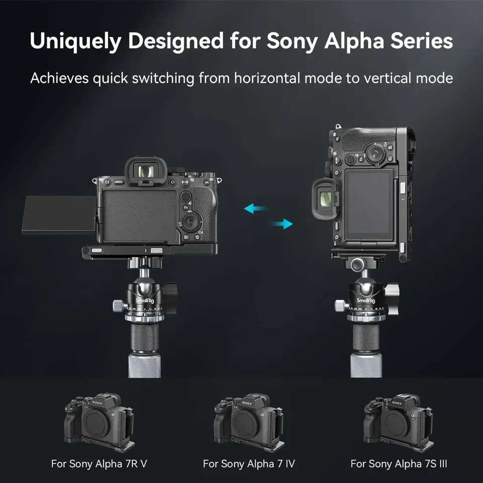 Фото Складная L-образная монтажная пластина Smallrig для Sony Alpha 7R V/ Alpha 7 IV/ Alpha 7S III Arca — портативная монтажная пластина №5