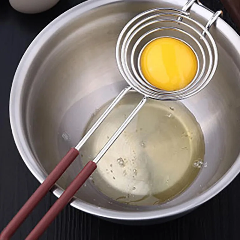 

New Portable 1PC Spiral Stainless Steel Egg White Separator Egg Yolk Remover Divider with Long Handle Kitchen Tool