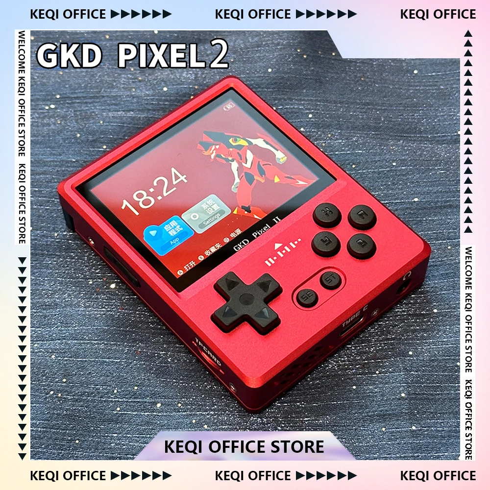 Фото Портативная игровая консоль GKD Pixel 2: Ретро-ностальгия, 2,4-дюймовый игровой контроллер, аркадные игры, цельнометаллический корпус, ЧПУ, индивидуальный подарок №1