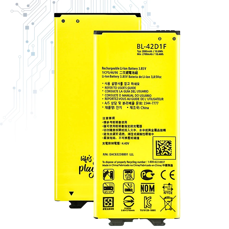 

BL-42D1F 2800mAh Battery For LG G5 H820 H830 H831 H840 H850 H860N H860 H868 F700 VS987 LS992 US992 F700L F700S F700k