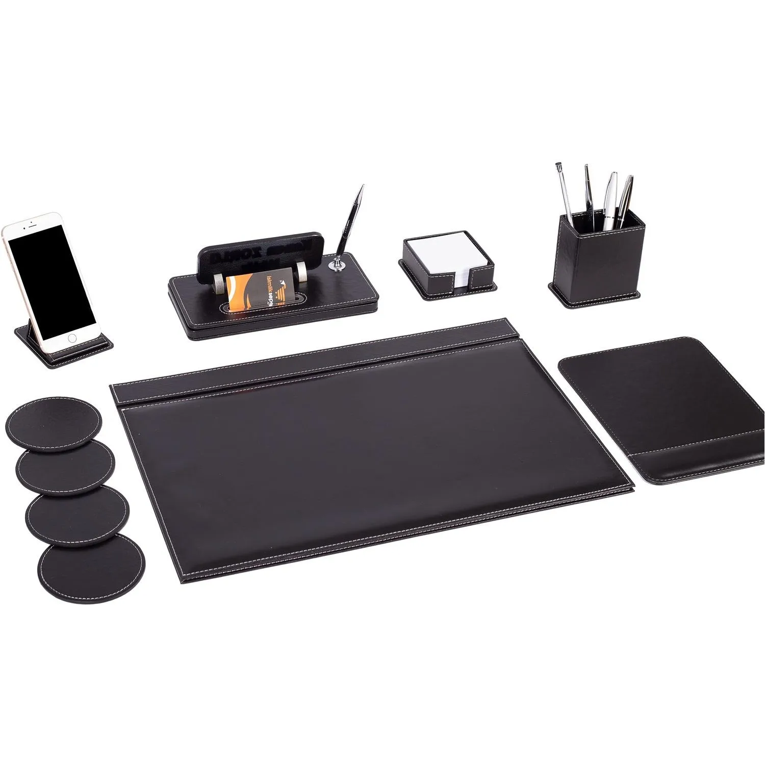İsme Special Alaska Leather Desk Set + Leather İsimlik Simple And Plain Table Layout For Kullanışlı Often Looking Black İsimlik sepeti