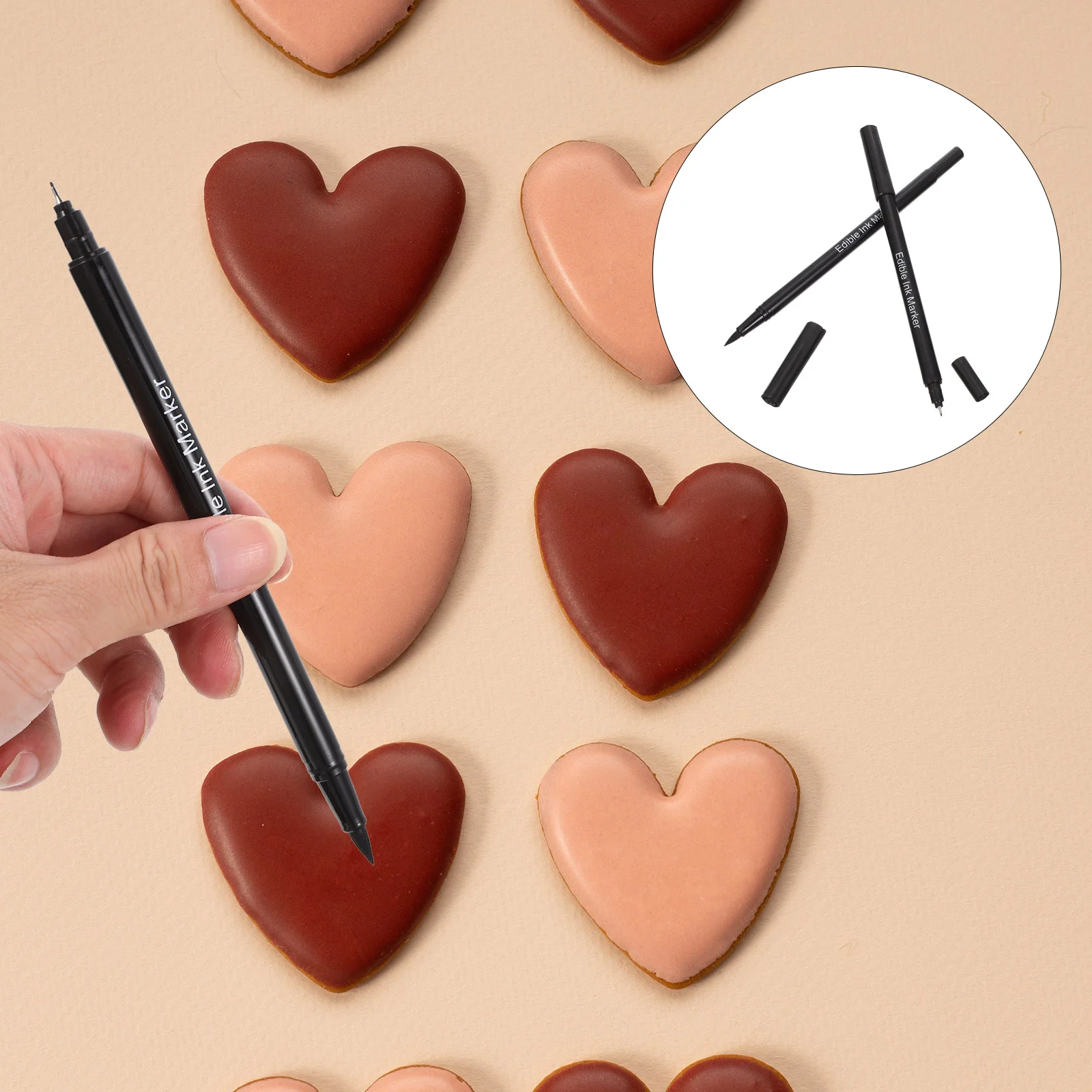 

Edible Pen Pens Markersdecoratingcake Marker Tip Black Cookie Coloring Dual Icing Ink Fondant Baking Writers Writing Grade