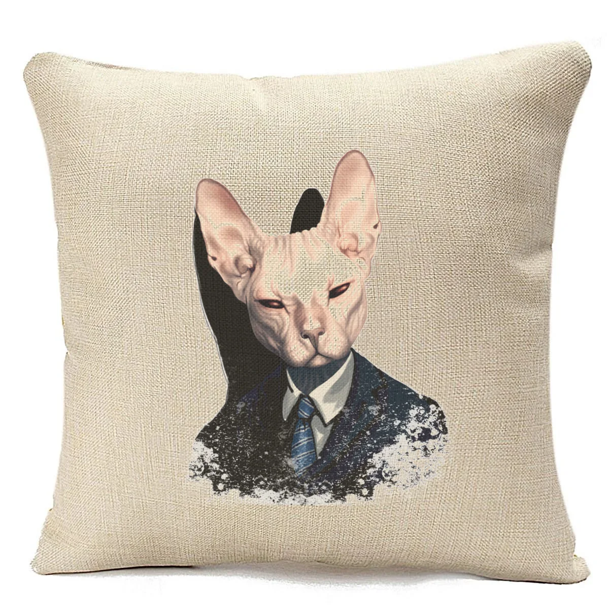 Подушка CoolPodarok Лысый кот в костюме с галстуком |
