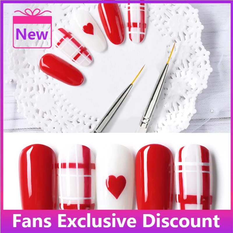 

2022 NEW 3Pcs/Set Gel Nail Art Line Painting Brushes Crystal Acrylic Thin Liner Drawing Pen Set Fashion Nail Art Manicure Tools