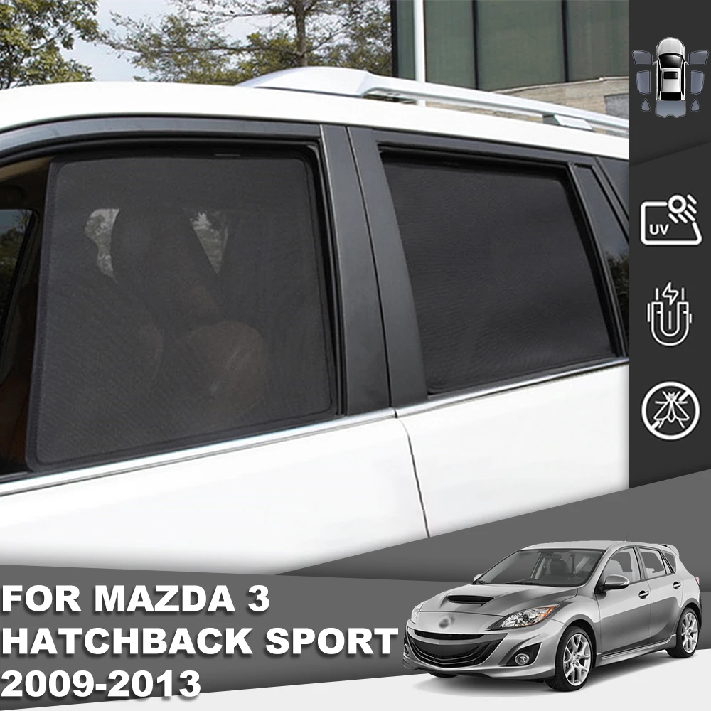 

Магнитный автомобильный солнцезащитный козырек для хэтчбека Mazda 3 2009 2010 2011 2012, занавеска на переднее ветровое стекло, занавеска на заднее бо...