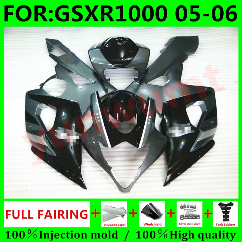 

Мотоциклы ABS Полный комплект обтекателей для Suzuki GSXR1000 2005 2006 K5 GSXR 1000 05 GSX-R1000 06 K6 комплект обтекателей кузова серый черный
