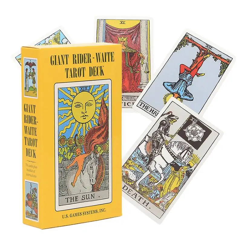 

New Giant Tarot Cards Deck With Guidebook Divination Fate Board Game For Beginners Oracle Classic Waite Tarot 78PCS