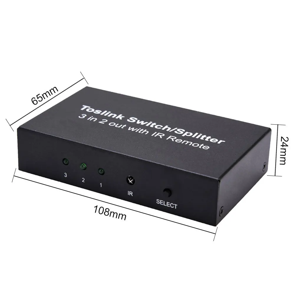 

Switch Splitter | Optical Audio 3 In 2 Out Switcher | Splitter for Data Center Control, Information