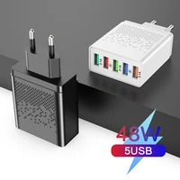 48w usb charger fast wall charger quick charge 3 0 for iphone 13 12 samsung xiaomi mobile phone 5 port eu us plug adapter travel