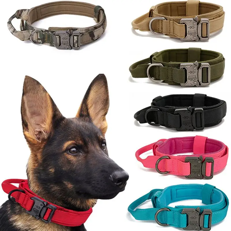 

Tactical Dog Collar Outdoor Traction Pet Leash Ropes Military Dog Collars For Medium Large Dogs Training Neck Rope Accessories