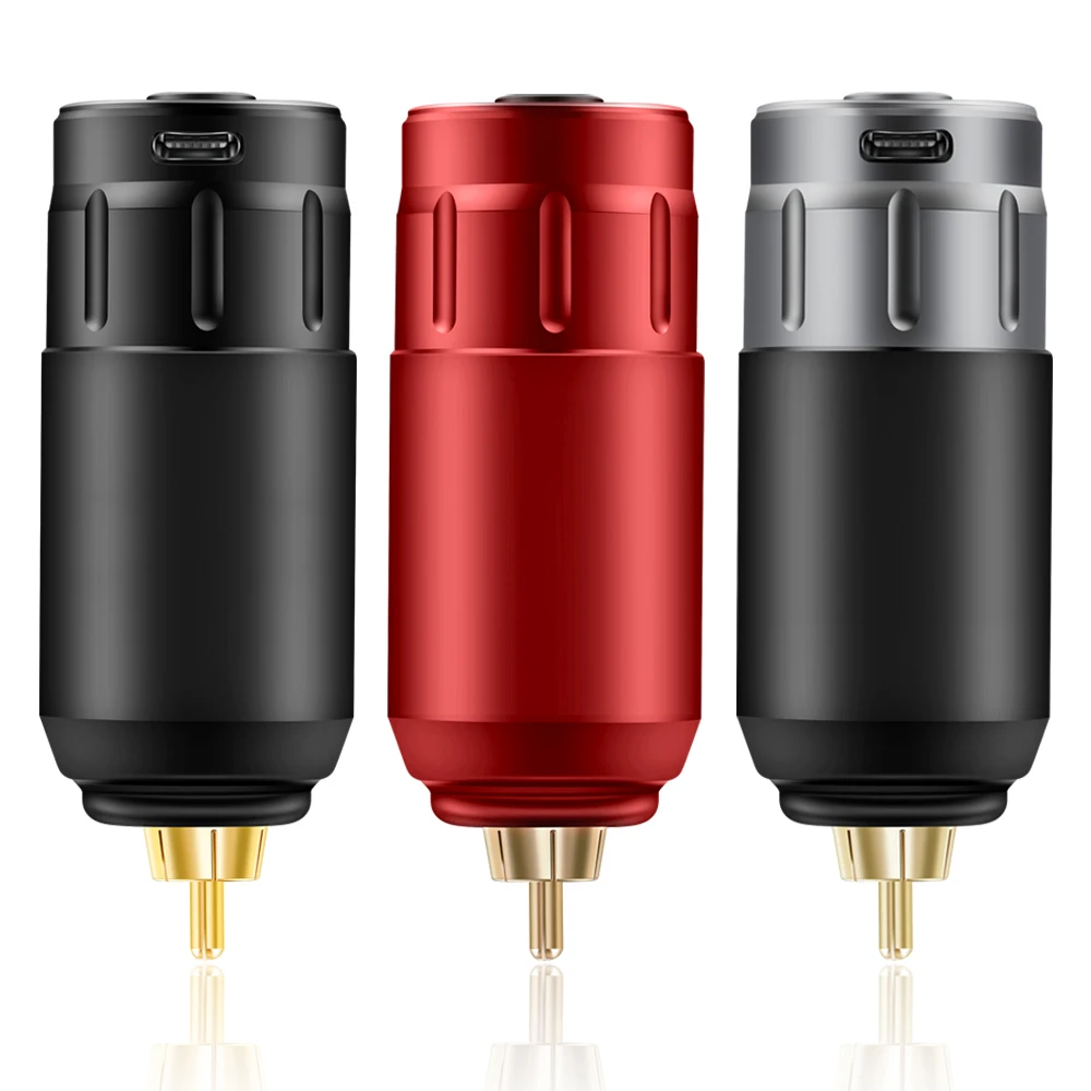 3 Color RCA Wireless Tattoo Power Supply Battery for Rotary Tattoo Cartridge Machine Pen Supply