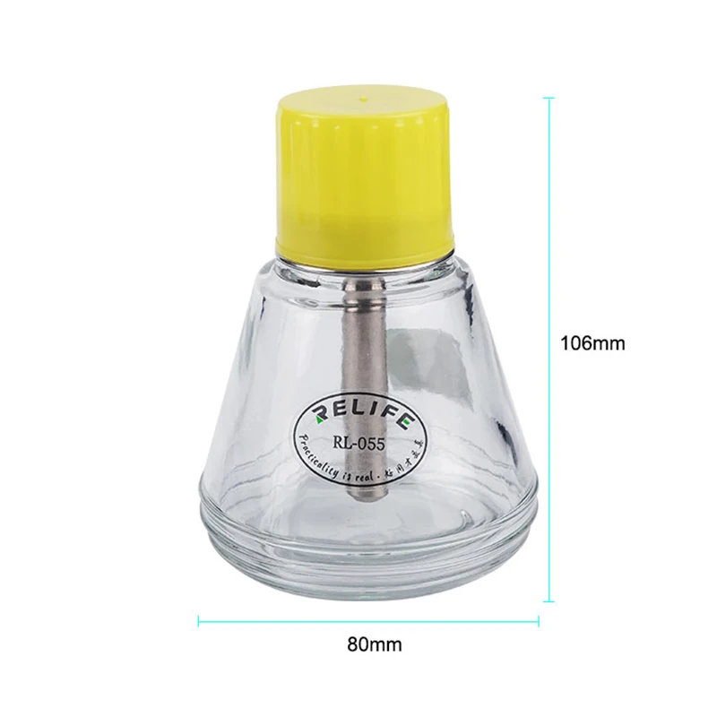 Press Type Liquid Bottle RELIFE RL-055 For Alcohol Solderresist Splash Proof Leakproof Copper core Push Glass Solution Dispenser |