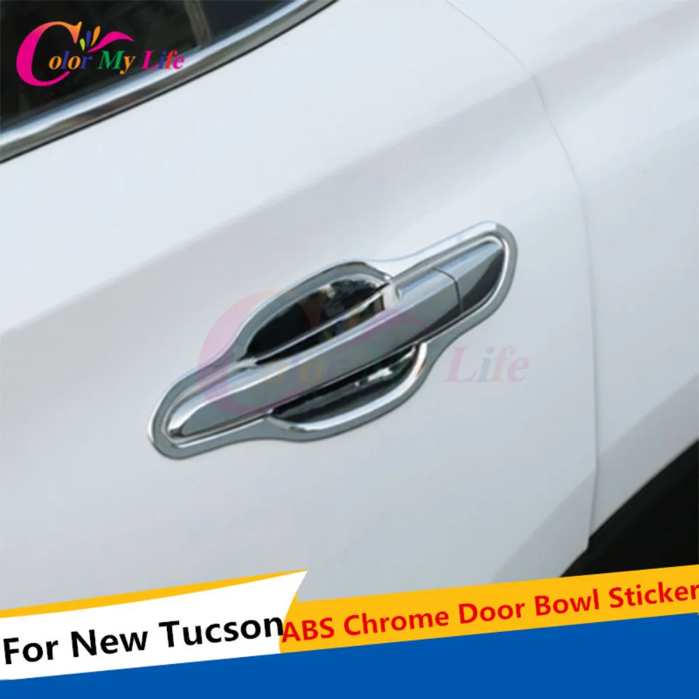 

8 шт./набор, хромированные наклейки на дверные чаши для Hyundai Tucson 2015 - 2019