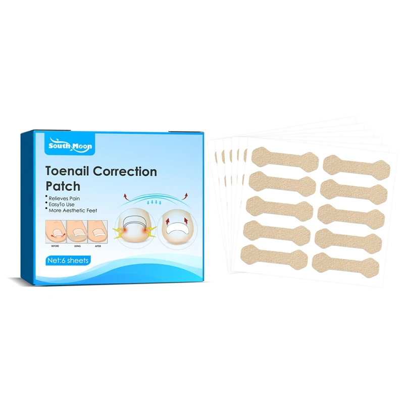 

6 Sheets Ingrown Toenail Corrector Sticker Paronychia Treatment Nail Strip Toe Inlay Nail Corrector Patch Waterproof Breathable