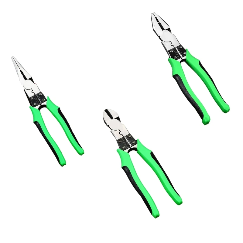 Electrical Wire Stripper Pliers Cable Stripping Crimping Cutter Hand Tool Portable Diagonal Plier Needle Nose Pliers