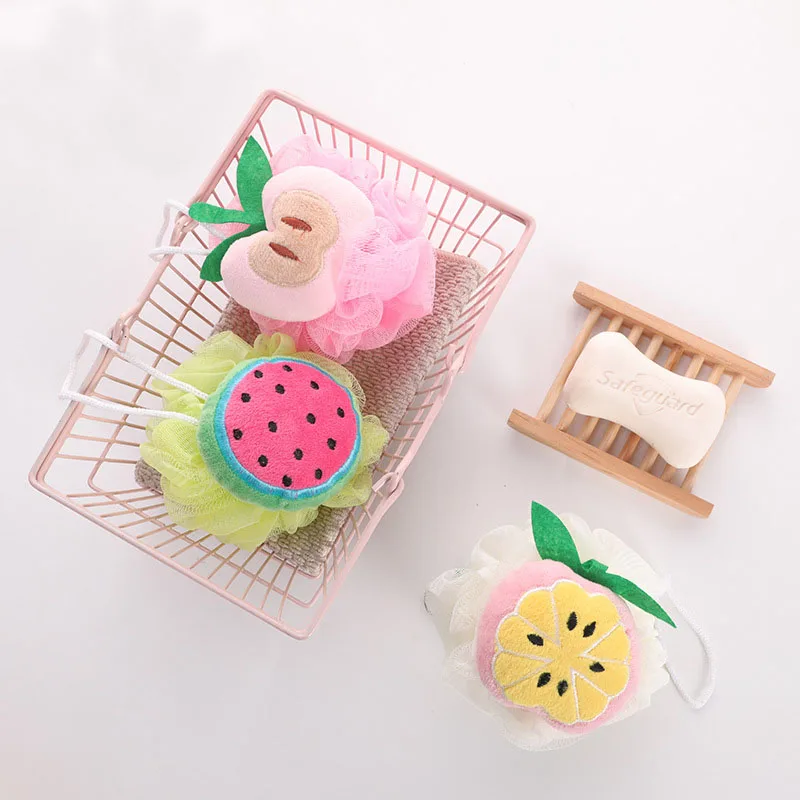 Buy Wisp for Body Shower Bath Ball Scrub Cleaning Care and Exfoliants Cartoon Fruit Wholesale Sponge Accessories on