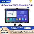 Автомобильный мультимедийный проигрыватель Ossuret Android 10 2Din для VWVolkswagenGolfPoloTiguanPassatb7b6leonSkodaOctavia, с радио, GPS