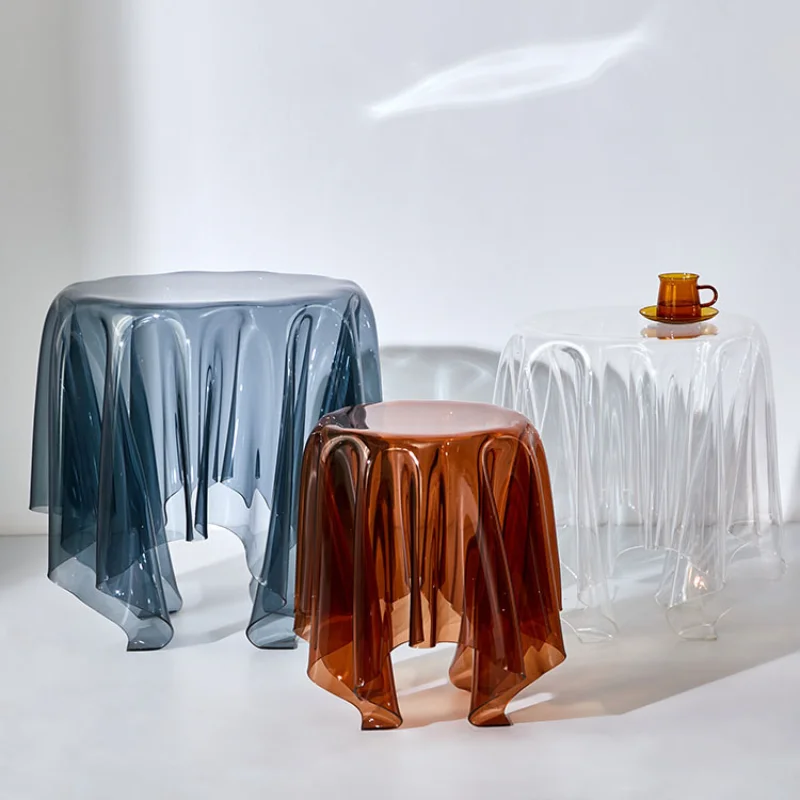 

Плавающий угловой стол, акриловый стол, простой современный боковой стол, Европейский стиль, для гостиной, маленький круглый стол, креативный чайный столик