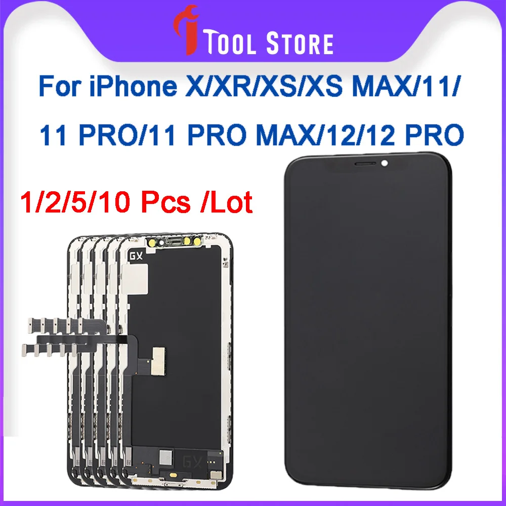 

GX OLED Pantalla True Tone For iPhone X XS XR XS Max 11 11 Pro 11 Pro Max 12 Pro LCD Display Touch Screen Replacement Assembly