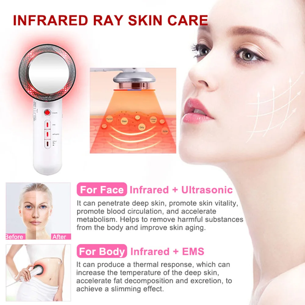 3 в 1 ультразвуковой массажер для лифтинга лица |