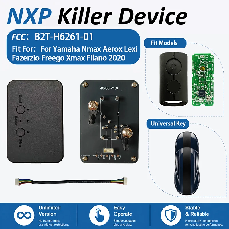 Фото CNP259 NXP Killer: Инструмент для программирования мотоциклетных ключей-брелоков B2T-H6261-01 с чипом 49, 434 МГц для Yamaha Nmax, Aerox, Lexi, Fazerzio, Freego, Xmax №1
