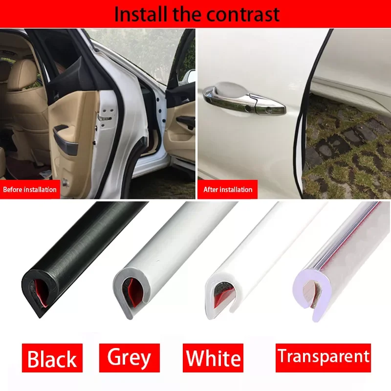 

Car Door Protector Strips Rubber Edge Protective Strips Side Doors Moldings Adhesive Scratch Protector Vehicle For Auto
