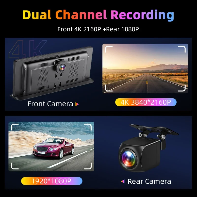 11 3-дюймовый оригинальный автомобильный стиль 4K Dash DVR Беспроводной CarPlay Android Auto