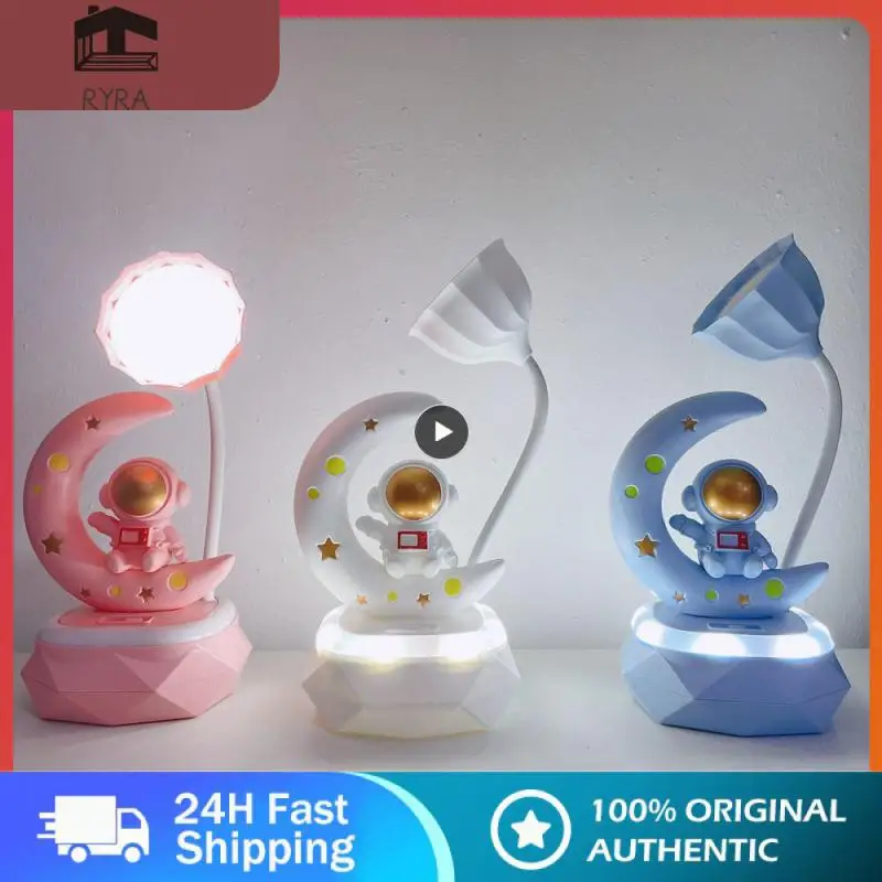 

Usb Charging Bedside Lamp Astronaut Space Cabin Design Student Desk Light Second Gear Dimming Learning Bedroom Bedside Cartoon
