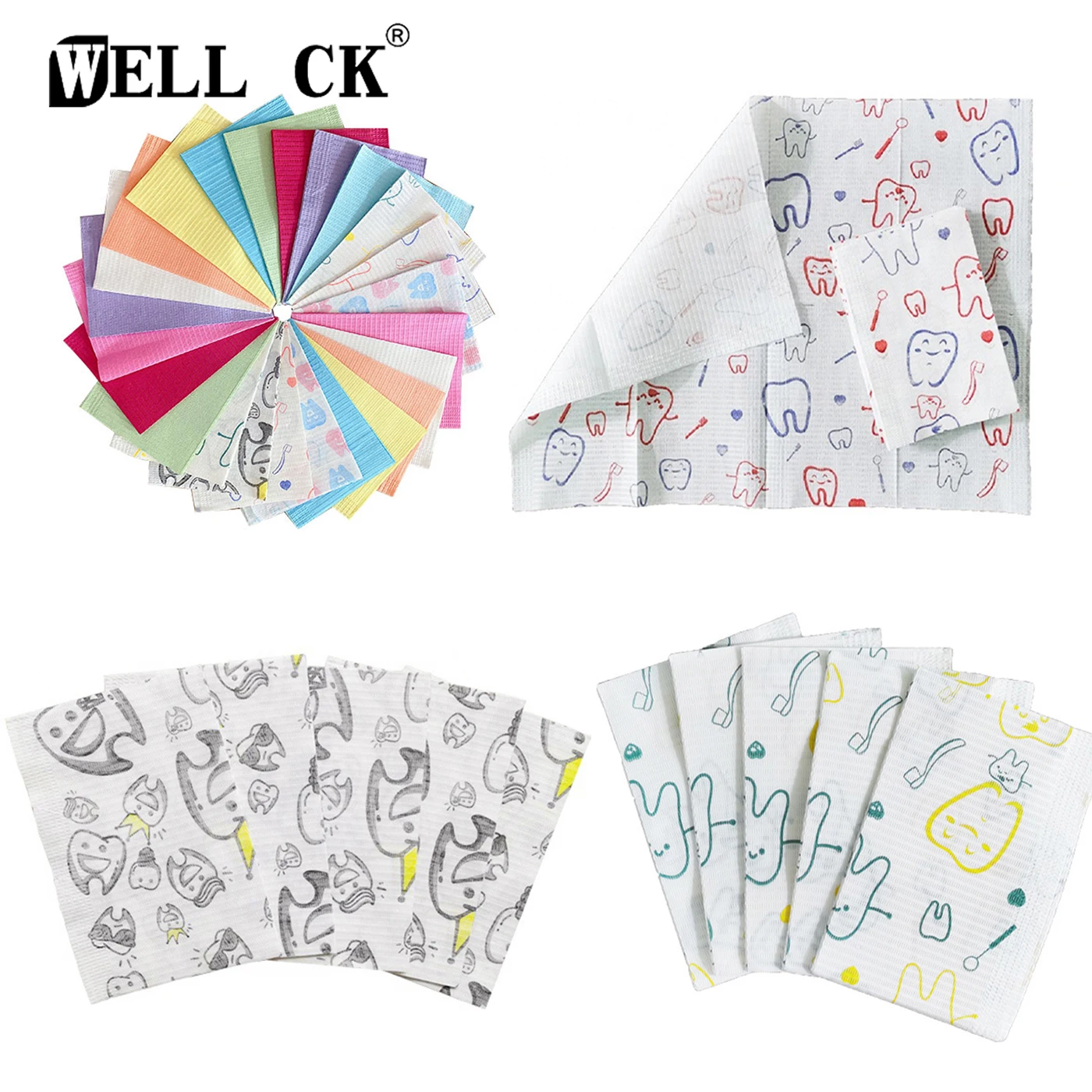 

WELL CK Disposable Tattoo Cleaning Wipes Dental Piercing Bibs Waterproof Sheets Double Layer Sheets Tattoo Accessories 45*33cm