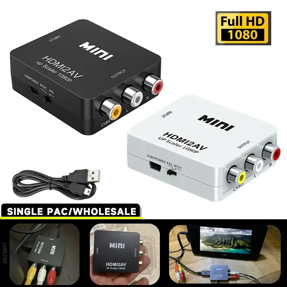 Переходник HDMI в AV RCA, преобразователь HDMI MINI Box RCA AV CVSB LR ...